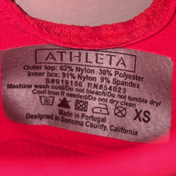 Athleta Seamless Paisley Print Racerback Layered Tank Size XS Bright Pink - Picture 8 of 10